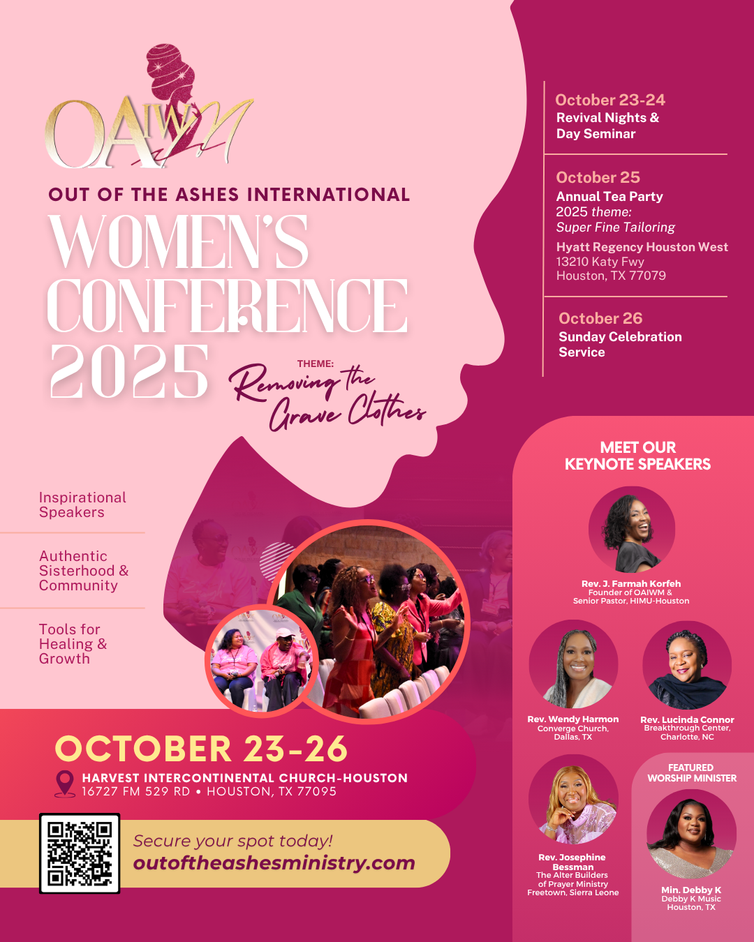 Out of the Ashes Women's Conference 2025 flier